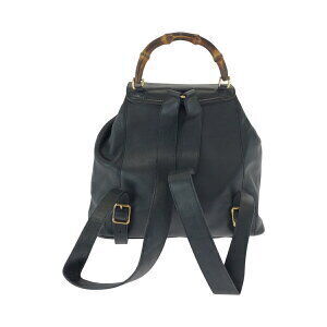 Gucci Backpack Black Brown Bamboo Leather